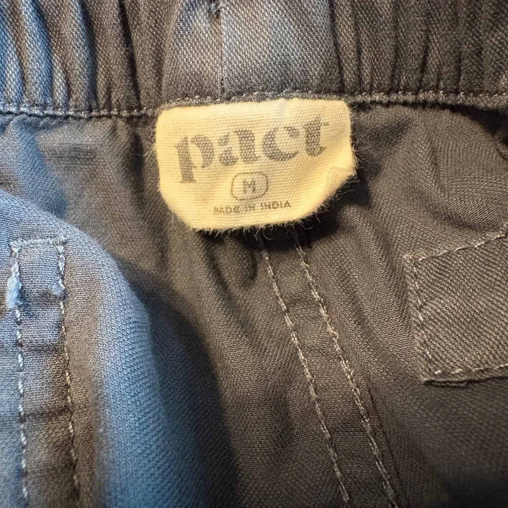 Pact Organic Cotton Blend Pants Mens Medium Charcoal Gray Drawstring Waist‎